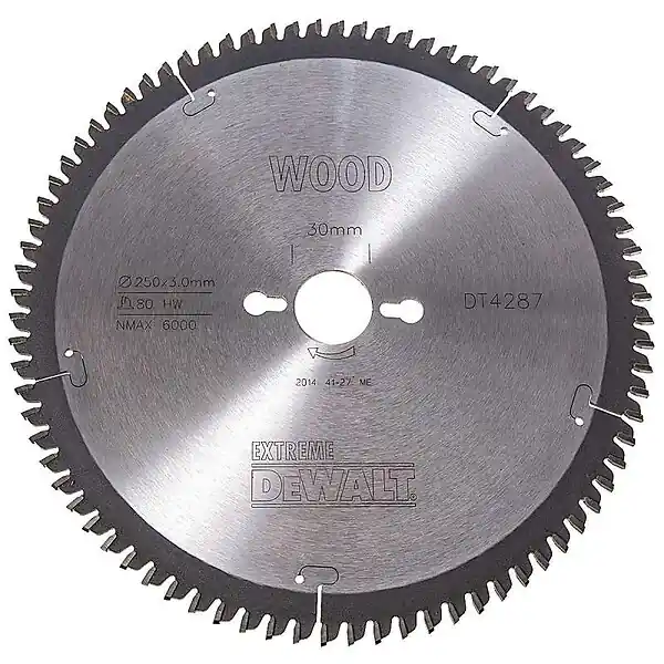 Lame pour scies stationnaires DEWALT DT4287 Ø 250mm x 30 mm 80 dents Nouvel Arrivage