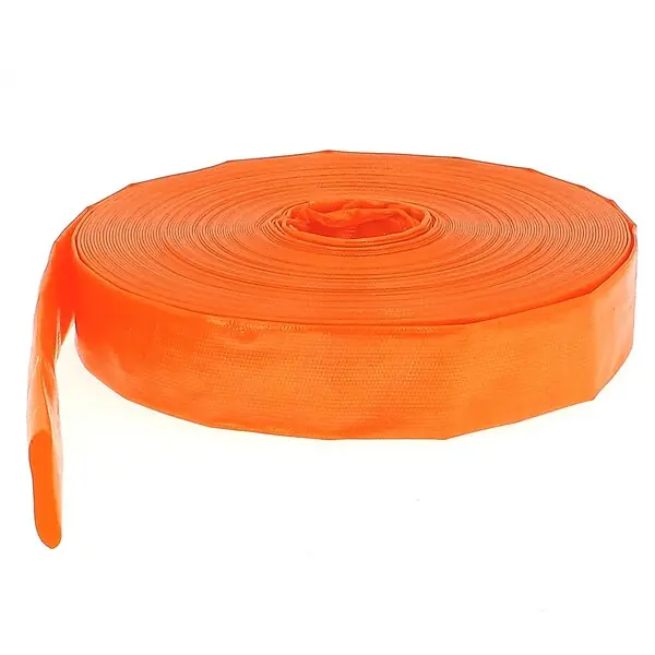 Promotion Saisonnière Tuyau de refoulement plat Ø 32 mm (1 1/4‘‘) orange - Longueur 50 mètres HUGGY TUYAUX