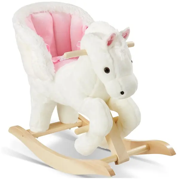 Cheval à bascule au design de qualité à partir de 18 mois rose/blanc TECTAKE Satisfait Ou Remboursé