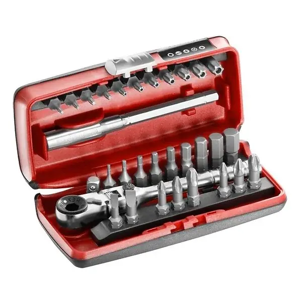 Coffret d‘embouts de vissage 1/4‘‘ avec clé à cliquet FACOM R.180J31PB (31 pièces) Quantité Limitée