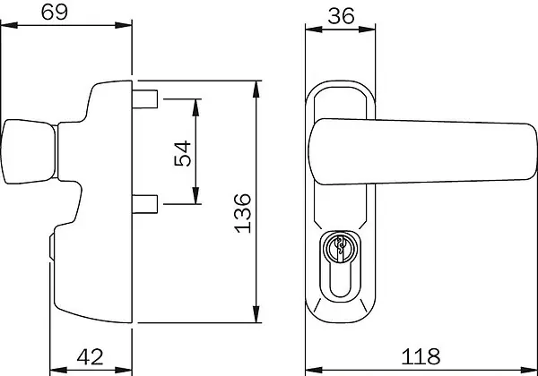 Prix Choc Module béquille et cylindre IDEA Blanc - ISEO - 94011004T