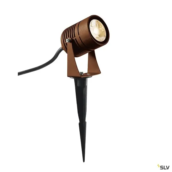 Projecteur extérieur, rouille, SLV LED SPIKE avec LED intégrée, 6W, 3000K, IP55 Jusqu'à Épuisement Des Stocks
