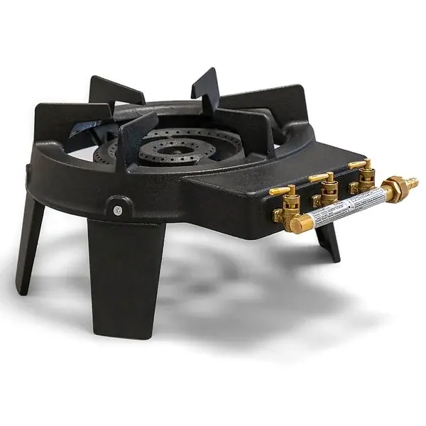 Marque Rechaud gaz 4 pieds Fonte véritable 9,8 KW 2 Bruleurs Plats grands volumes PROWELTEK