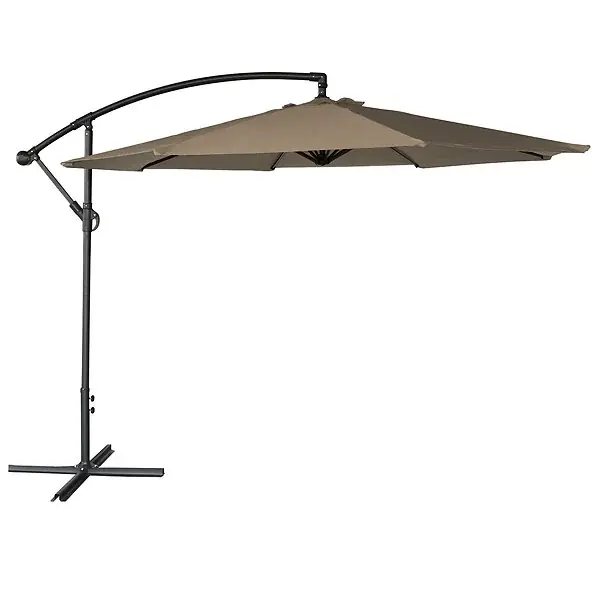 Must-Have Parasol déporté OAHU rond 3m de diamètre taupe HAPPY GARDEN