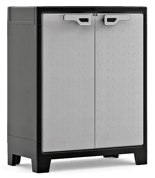 Offre Exclusive Armoire basse en resine - Gris et noir - 100x80x44cm KETER