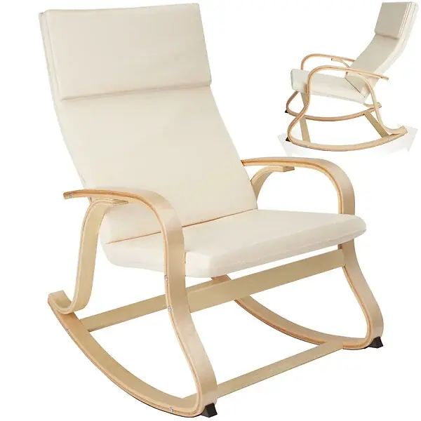 Fauteuil à bascule Roca beige TECTAKE Acheter Direct