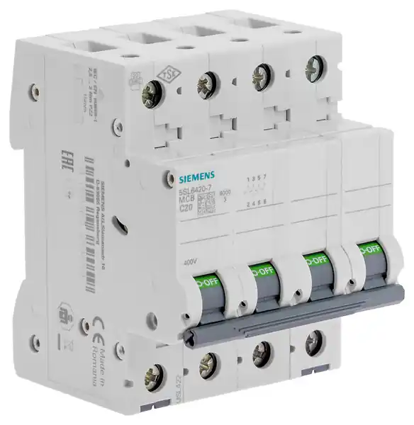 SIEMENS Disjoncteur tetrapolaire 20A Courbe C Retour Gratuit