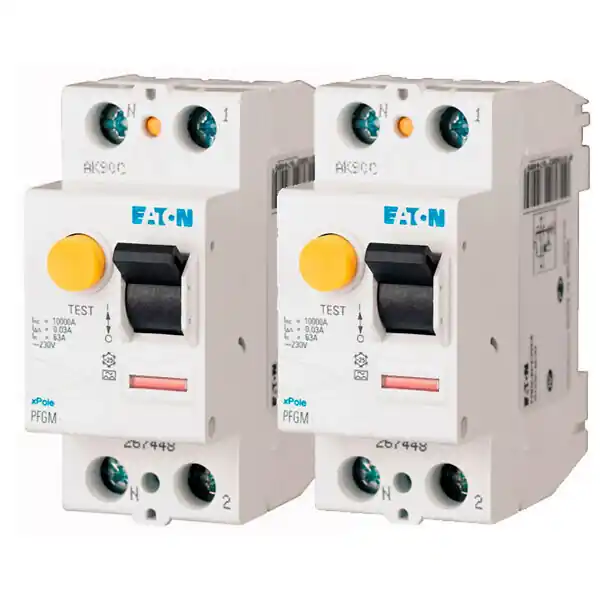 Prix Cassé EATON Lot de 2 interrupteurs différentiels 40A PFGM, 30mA type A EATON CAPRI