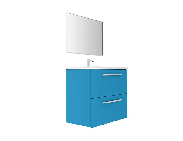 Set 2 tiroirs MDF salle de bain - Bleu - L.80xl.45xH.18cm VIF Promotion Saisonnière