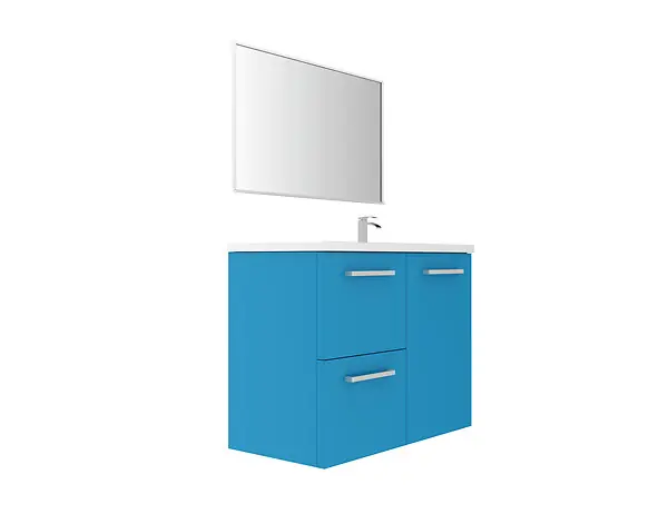 Set de 2 tiroirs en MDF - Bleu - L.60xP.45cm VIF Prix Réduit