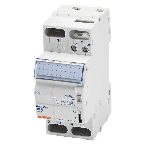 Paiement Sécurisé Télérupteur 16 A - 4 contacts NO - alimentation 24 V - 2 modules - GEWISS - GWD6668
