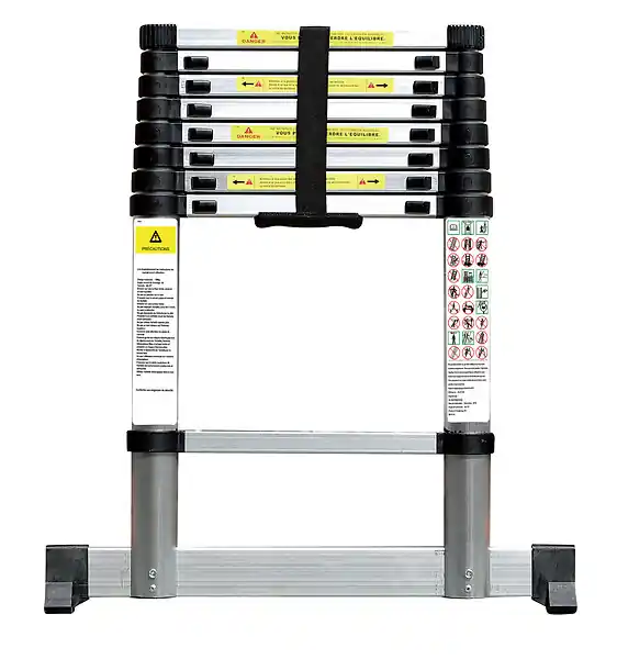 Réduction Echelle télescopique aluminium - 9 échelons - 2,6m CARRERA