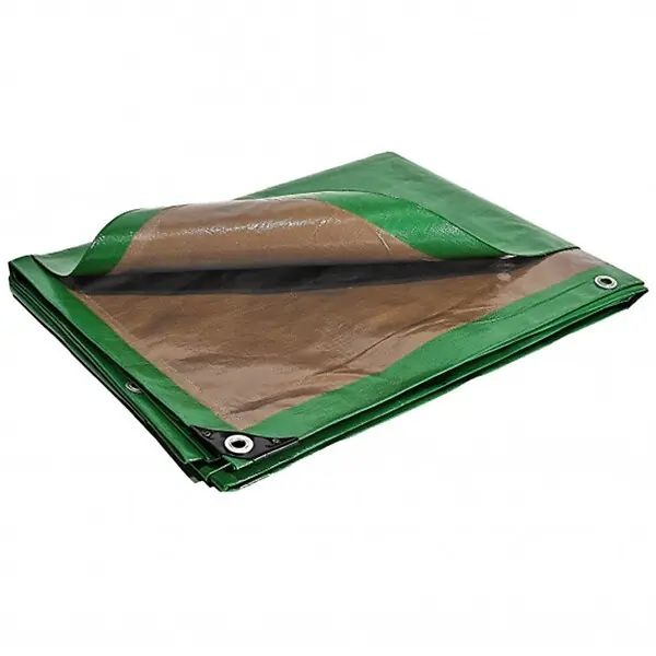 Bâche de protection 5 x 8 m Verte et Marron Résistante 250g/m2 UNIVERS DU PRO Haute Qualité