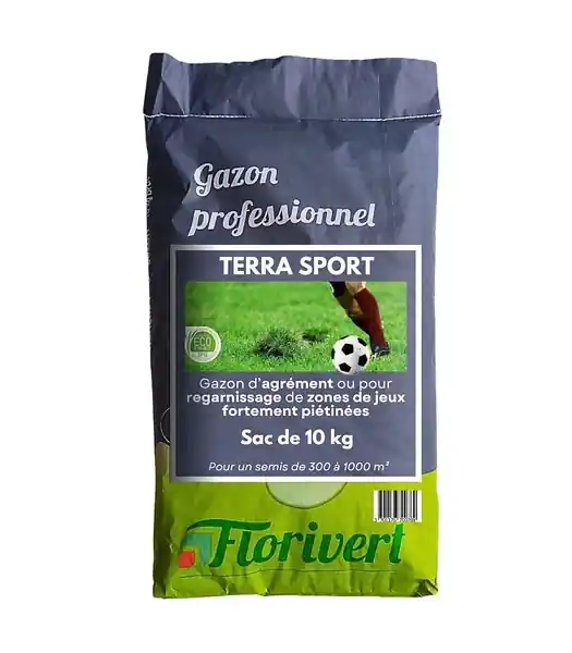 Réduction Gazon sport jeux Terra Sport 10 kg résistant au piétinement, établissement rapide - Florivert 1201637