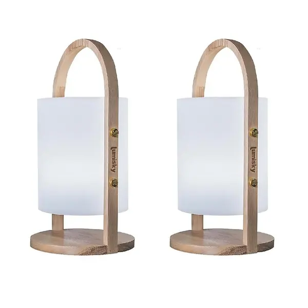 Must-Have 2 Lanternes sans fil LED WOODY H37cm LUMISKY