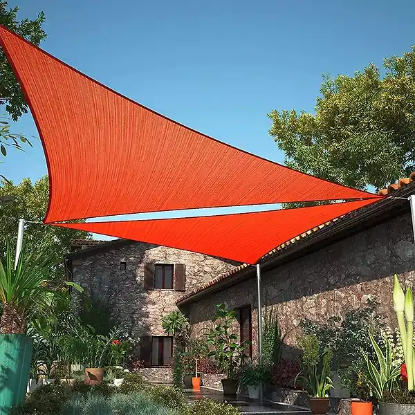 Voile d‘ombrage 4 x 4 x 4 m imperméable 220g/m² Haute densité - Tissu déperlant - Terracotta épicé COTE STORE Affaire À Saisir