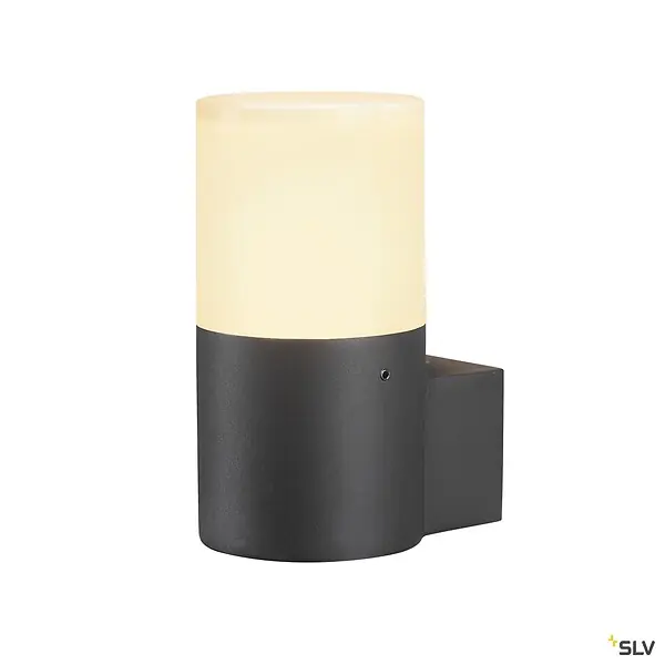 Authentique Applique extérieure SLV GRAFIT, rond, anthracite, E27, 11W max, IP44