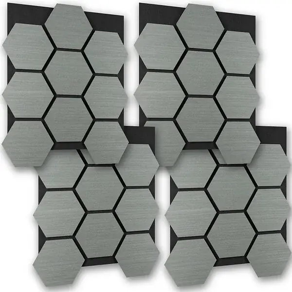 Lot 4 panneaux acoustiques en mdf aspect bois chêne gris clair absorption efficace pour réduction bruit TECTAKE Offre Du Jour