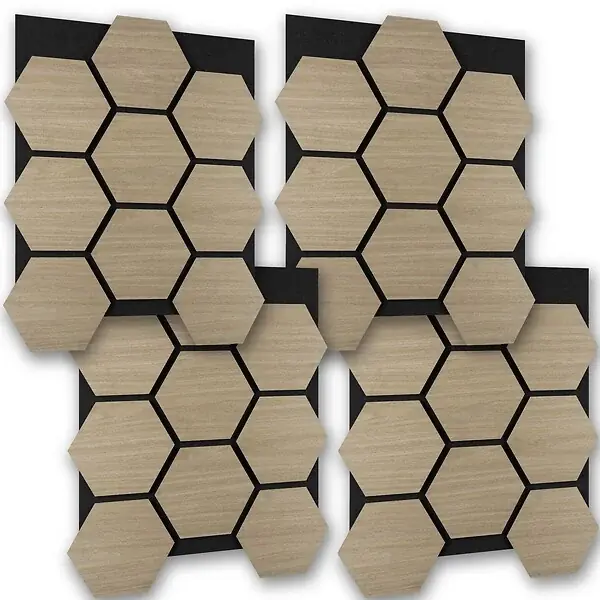 Lot 4 panneaux acoustiques en mdf avec echtholzfurnier chêne foncé 76x62x1,8 cm pour isolation sonore TECTAKE Affaire À Saisir