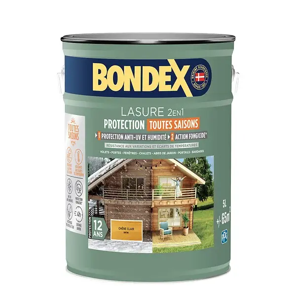 Produit De Marque Lasure bois extérieur 12 ans - Chêne Clair - 5L BONDEX