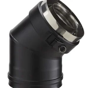 Coude de fumisterie 45° - PGI - Noir - 80mm DISTRIWEST Meilleur Choix