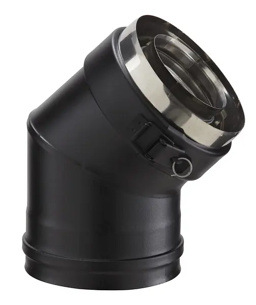 Coude de fumisterie 45° - PGI - Noir - 80mm DISTRIWEST Meilleur Choix