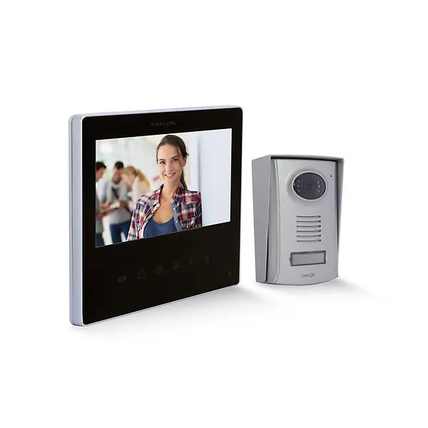 Top Vente Écran filaire supplémentaire pour visiophone 7‘‘ - Noir - Chacon