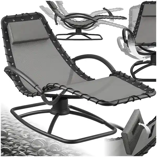 Meilleure Vente Chaise longue ergonomique TOULON gris TECTAKE