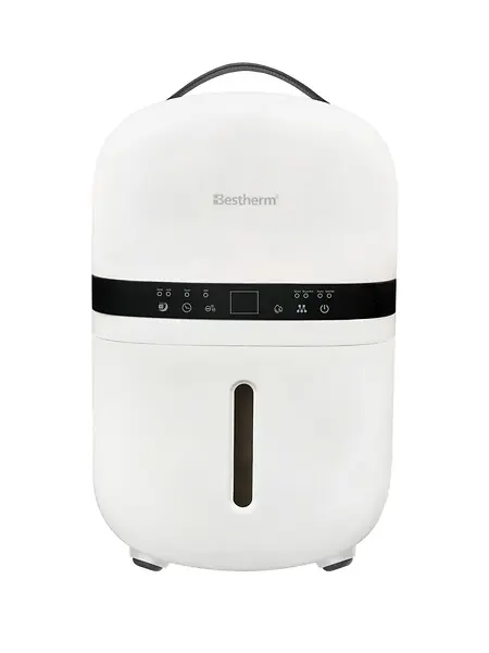 Top Vente Déshumidificateur d‘air 5L/ jour - BESTHERM - NOVA - Fonction purificateur d‘air - Filtre à charbon anti-odeurs - Minuterie 24h