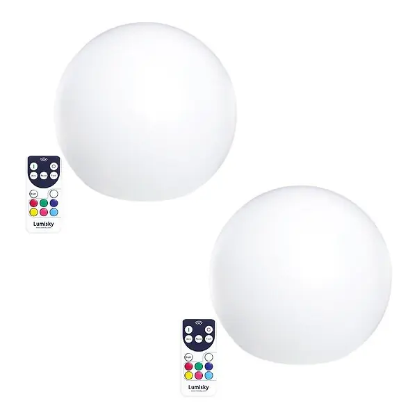 2 Boules lumineuses sans fil flottantes BOBBY D30cm LUMISKY Commander Maintenant