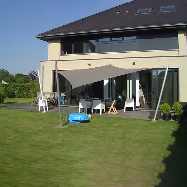 Voile d‘ombrage 3 x 3 m imperméable 220g/m² Haute densité - Tissu déperlant - Taupe cendré COTE STORE Prix Promo