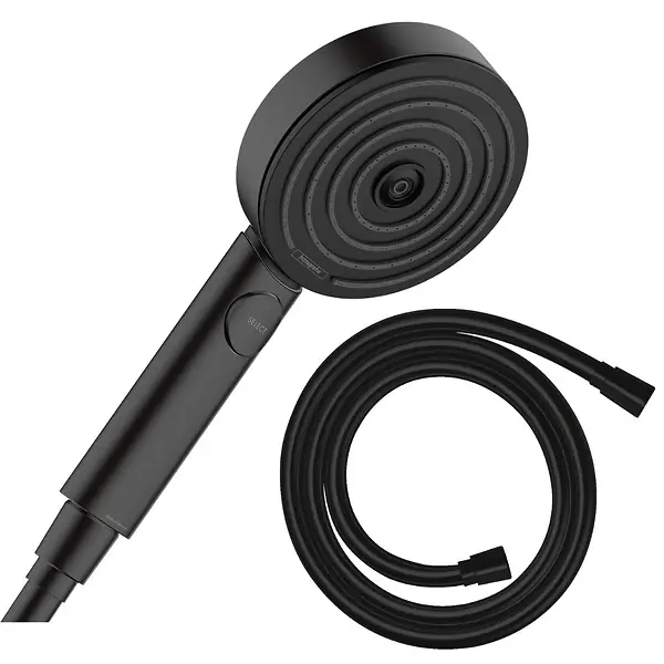 Prix Choc Pommeau de douche HANSGROHE Pulsify Select EcoSmart 105 3 jets Relaxation + flexible 125 cm HANSGROHE Isiflex noir mat
