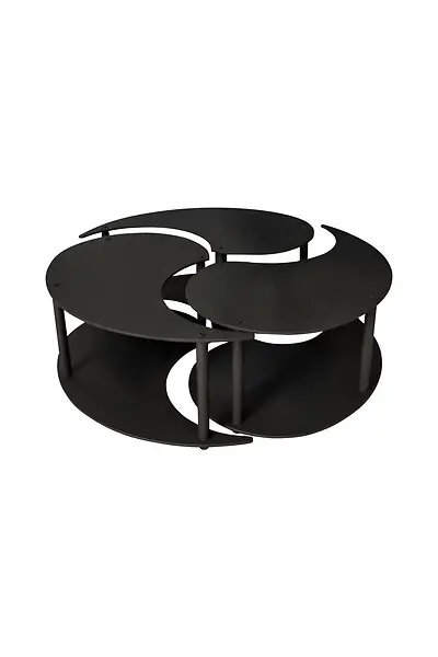 Ensemble de table basse en bois "Yin" 70 x 70 x 38 cm - Noir HABITAT ET JARDIN Offre Du Jour