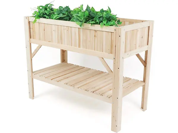 Acheter En Ligne Carré potager en bois sur pieds "Magnolia" - 115 x 57 x 90 cm - Beige HABITAT ET JARDIN