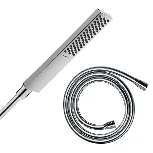 Affaire À Saisir Pommeau de douche HANSGROHE Pulsify E 100 EcoSmart chromé + flexible de douche 2 m HANSGROHE Isiflex chromé