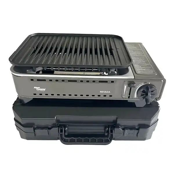 Barbecue à gaz Portable Réchaud Grill 1780W Butane Allumage Piezo + Mallette Camping ALPEN ALPENTECH Offre Du Jour
