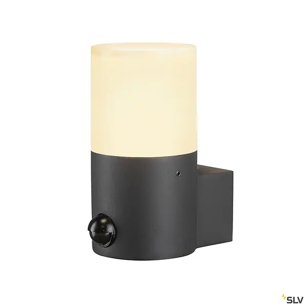 Applique extérieure SLV GRAFIT, rond, anthracite, E27, 11W max, IP44, détecteur de mouvements Nouveauté
