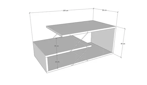 Table basse en bois "Cayenne" - 100 x 50 x 40 cm - Blanc HABITAT ET JARDIN Expédition Rapide