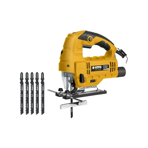 Scie sauteuse Laser LED 750W + 5 Lames BOIS 9 vitesses Guidage 45° VITO Populaire