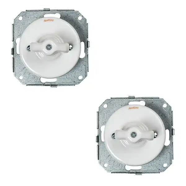 FONTINI Lot de 2 va-et-vients Garby porcelaine blanche Colonial Expédition Rapide