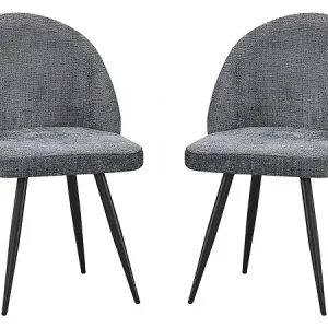 Marque Lot de 2 chaises en tissu "Samuel" - 53 x 51 x 82 cm - Gris HABITAT ET JARDIN