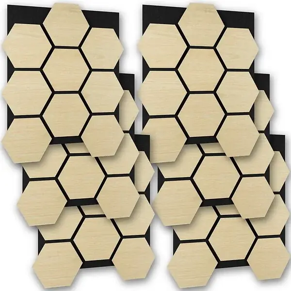 Meilleur Choix Lot 6 panneaux acoustiques en mdf en placage bois chêne clair 76 x 62 cm découpables TECTAKE