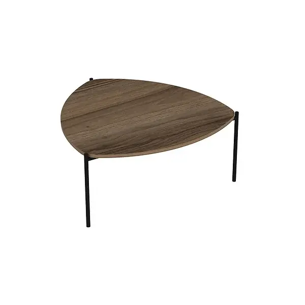 Table basse en bois "Lenny" - 90 x 89 x 40 cm - Noyer HABITAT ET JARDIN Quantité Limitée