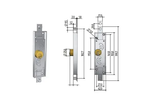 Serrure de porte basculante 6511 - PREFER - PRE6110.0100 Vente Directe