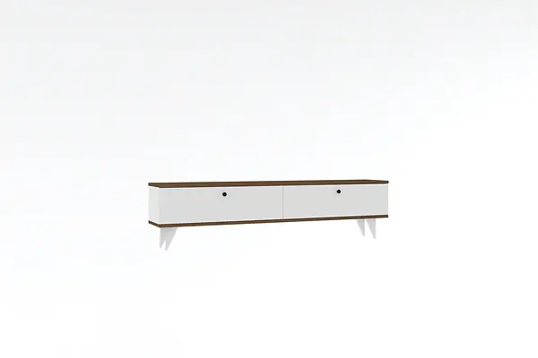 Meuble TV en bois "Parlak" - 160 x 25 x 40 cm - Blanc HABITAT ET JARDIN Offre Exclusive