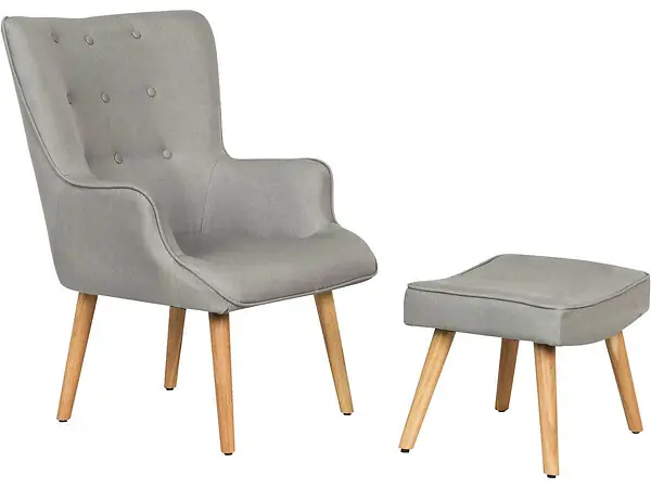 Fauteuil style scandinave en tissu "Odense" - 1 place - Gris clair HABITAT ET JARDIN Nouvelle Collection
