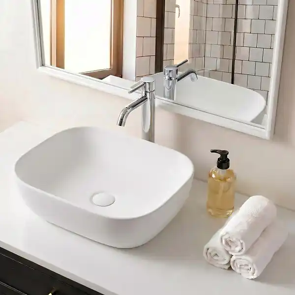 Achat Immédiat Vasque à poser 45,5 x 32,5 x 13,5 cm sans trop-plein blanc mat Infinitio SAT (SATINF4532M) SWISS AQUA TECHNOLOGIES