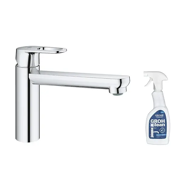 Expédition Rapide Robinet de cuisine bec médium Start Flow Quickfix chromé + nettoyant GrohClean GROHE