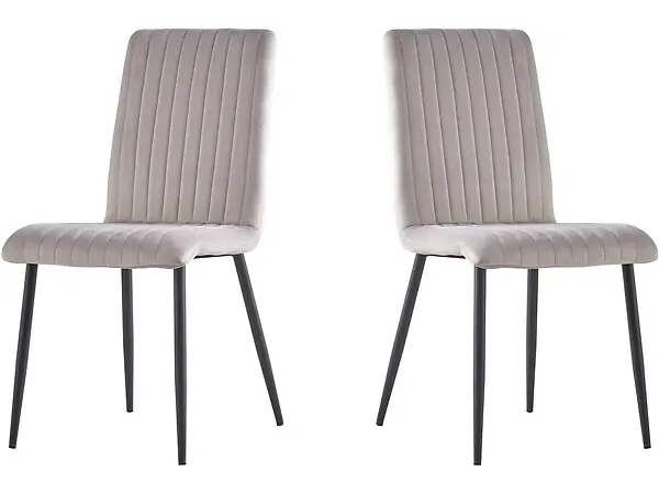 Marque Lot de 2 chaises en velours "Henley" - Gris clair HABITAT ET JARDIN