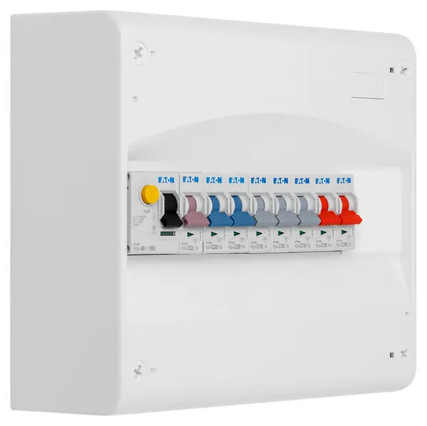 Achetez Aujourd'hui EATON Tableau 1 rangée pré-équipé 1 inter. diff. 40A type AC + 8 disjoncteurs EATON CAPRI